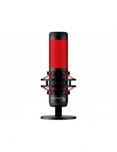 Microfoane PC HyperX QuadCast, Black, Microphone for the streaming, Anti-Vibration shock mount, Tap-to-Mute sensor with LED indi