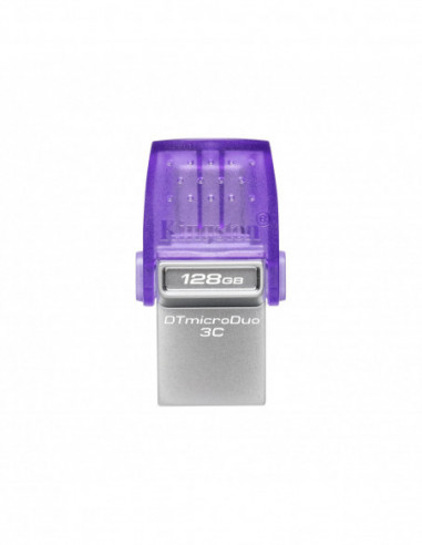 USB-накопители 128GB USB3.2 Kingston DataTraveler microDuo 3C G3, Purple, USB-C OTG + USB-A, Ultra-small (Read 200 MBytes, Writ