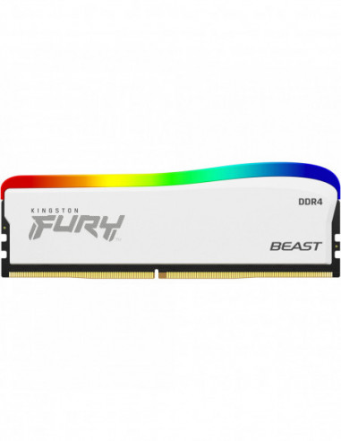 DIMM DDR4 SDRAM 8GB DDR4-3200 Kingston FURY Beast DDR4 White RGB Special Edition, PC25600, CL16, 1.35V, Auto-overclocking, Asym