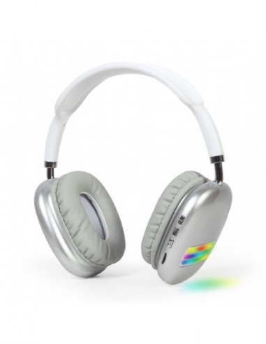 Наушники Gembird Gembird BHP-LED-02-W, Bluetooth Stereo Headphones with built-in Microphone, Bluetooth v.5, Operation distance