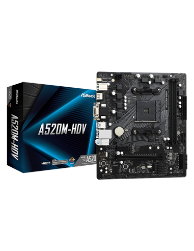 Placă de bază ASRock A520M-HDV, AM4, AMD A520, Micro-ATX