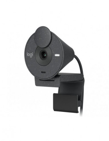 Camera PC Logitech Logitech Brio 300 Full HD webcam, 1080p with auto light correction, noise-reducing mic, and USB-C- GRAPHITE -