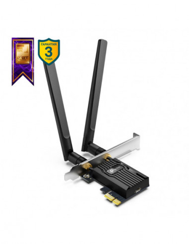 Беспроводные адаптеры PCI, USB TP-LINK Archer TX55E AX3000 Wi-Fi 6 + BT5.2 PCI Express Adapter, 2402Mbps on 5GHz + 574Mpbs on 2
