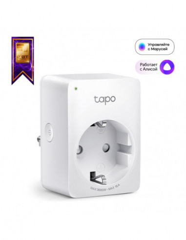 Smart iluminație Socket TP-LINK Tapo P110, 220–240V, 3680Wt, 16A, Smart Mini Plug with Energy Monitoring, Wifi, Remote Access,