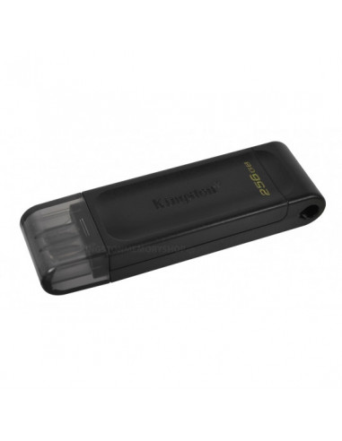 Unități flash USB 256GB USB-С3.2 Kingston DataTraveler 70, Black, USB-C, Cap design, Stylish and slim plastic casing fits, Keyr
