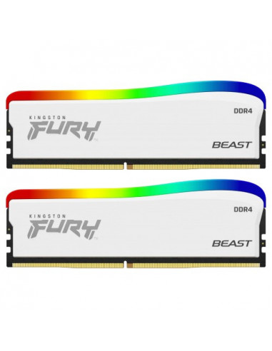 DIMM DDR4 SDRAM 16GB (Kit of 28GB) DDR4-3200 Kingston FURY Beast DDR4 White RGB Special Edition, PC25600, 1Rx8, CL16, 1.35V, Au