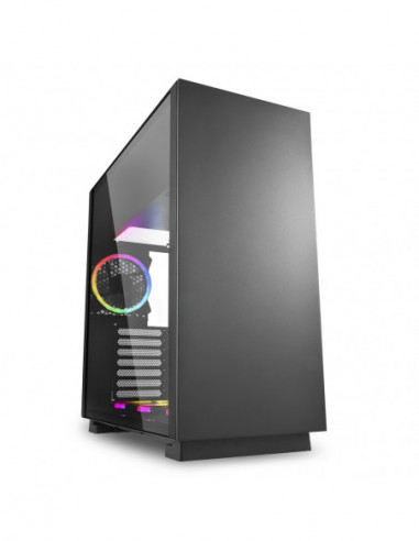 Carcase Sharkoon Sharkoon PURE STEEL Black RGB ATX Case, with Side Panel of Tempered Glass, without PSU, Tool-free, Pre-Install