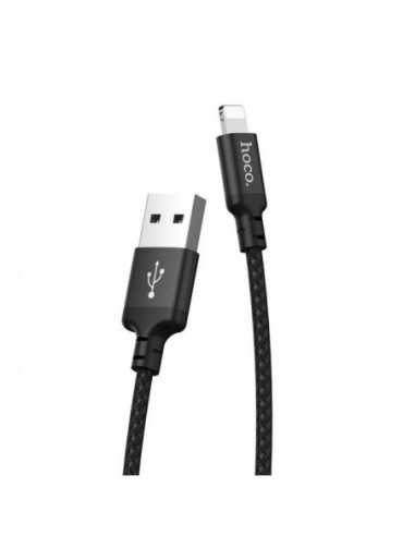 Cabluri Cable USB to Lightning HOCO “X14 Times speed”, 2m, Black, up to 2.0A, Charging Data Cable, Outer material: PVC