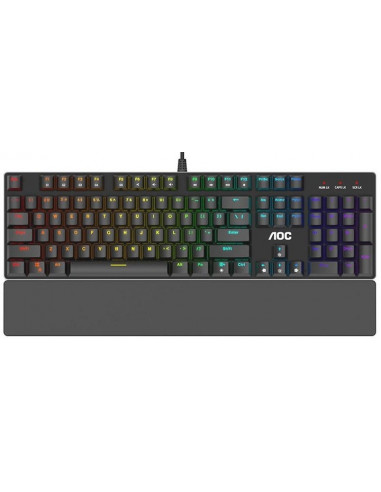 Tastaturi AOC AOC GK500-RED RGB Mechanical Gaming Keyboard (RU), Mechanical keys (OUTEMU Red key switch), Backlight (RGB), 100 a