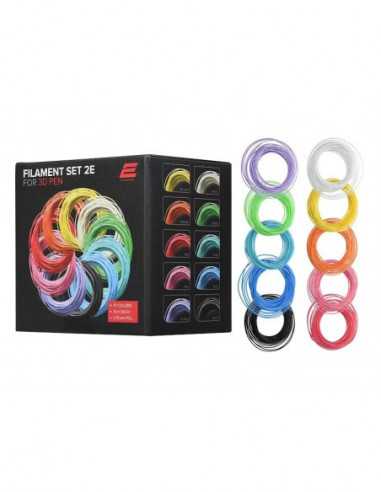 Filamente pentru imprimante 3D Filament set for 3D Pen PCL 1.75 mm (10 colors x 10m), low temperature PCL material, safe for kid