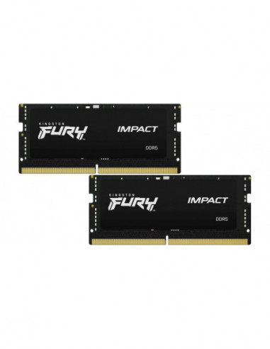 SO-DIMM DDR5 32GB (Kit of 216GB) DDR5-5600 SODIMM Kingston FURY Impact DDR5, PC44800, CL40, 1Rx8, 1.1V, Intel XMP 3.0 (Extreme M