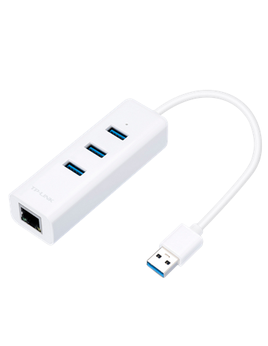 Adaptor USB 3.0 UE330 2 în 1- Adaptor Gigabit Ethernet & 3-Port Hub UE330 TP-LINK