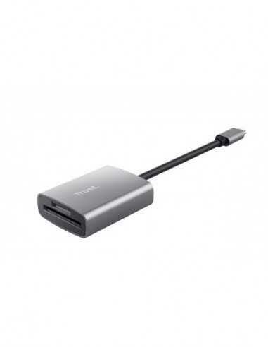 Cititoare de carduri USB Trust Dalyx Compact aluminium card reader with USB-C connector for use with (micro) SD cards, USB versi