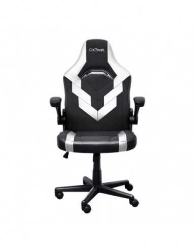 Игровые стулья и столы Trust Trust Gaming Chair GXT 703W RIYE - BlackWhite, PU leather and breathable fabric, adjustable gaming 