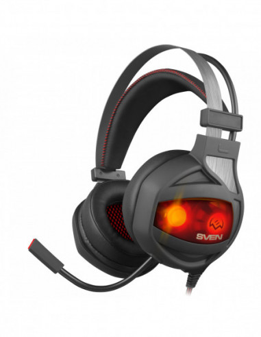 Наушники SVEN SVEN AP-U996MV, BlackRed Gaming Headphones with microphone, Vibro, sound 7.1, LED backlight, Non-tangling cable wi