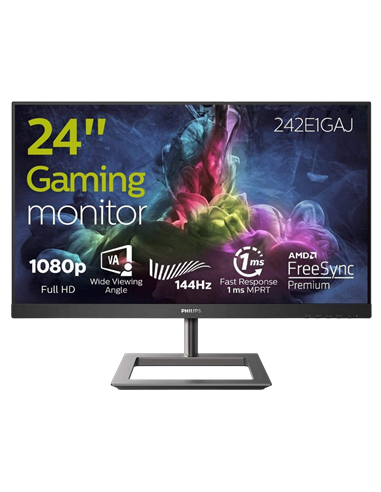 23,8" Монитор Philips 242E1GAJ, VA 1920x1080 FHD, Чёрный