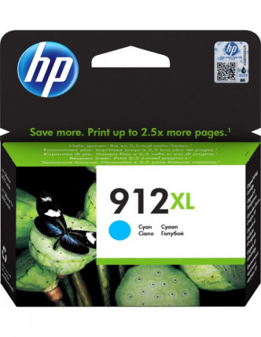 Cartuș de cerneală și cap de imprimare HP 912XL (3YL81AE) Cyan Ink Cartridge- (for HP OfficeJet Pro 8010 series, 8012 Pro Aio,