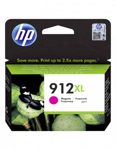 Cartuș de cerneală și cap de imprimare HP 912XL (3YL82AE) Magenta Ink Cartridge- (for HP OfficeJet Pro 8010 series, 8012 Pro Ai