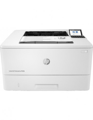 Бытовые монохромные лазерные принтеры Printer HP LaserJet Ent M406dn, White, A4, Duplex, up to 40 ppm, 1200 dpi, 1Gb, Up to 1