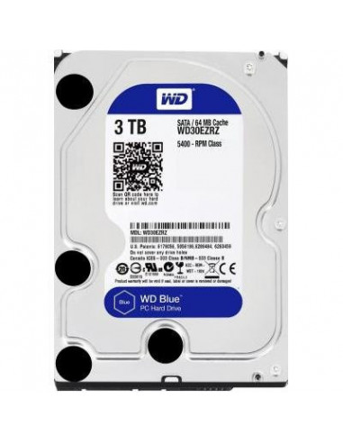 Настольное хранилище HDD 3.5 3.5 HDD 3.0TB Western Digital WD30EZAX Caviar Blue, CMR Drive, 5400rpm, 256MB, SATAIII