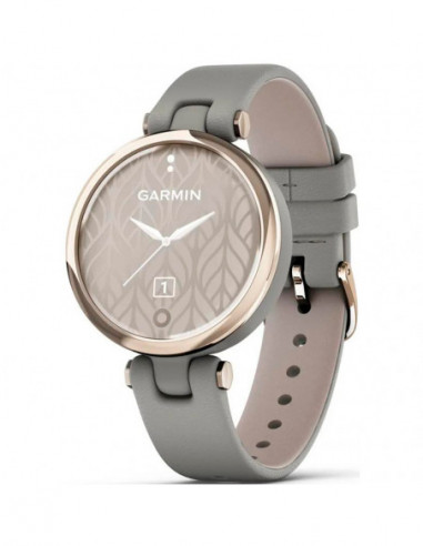 Dispozitive purtabile Garmin Garmin Lily Cream Gold Stainless Bezel with Braloba Gray Case and Leather Band