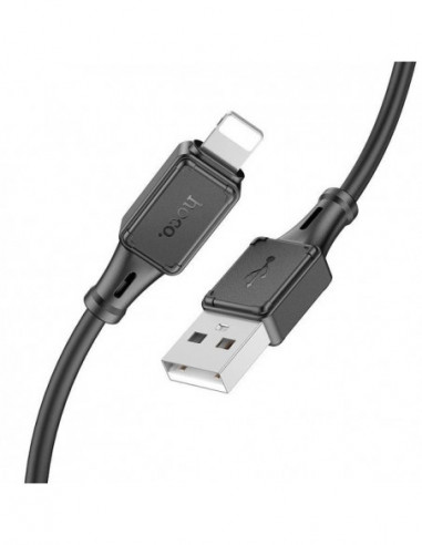 Cabluri Cable USB to Lightning HOCO “X101 Assistant, Silicone, 1m, Black, up to 2.4A, Charging Data Cable, Outer material:
