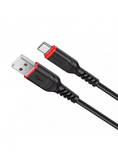 Cabluri Cable USB to USB-C HOCO “X59 Victory”, 1m, Black, up to 3A, Charching Data Cable, Outer material: Woven nylon