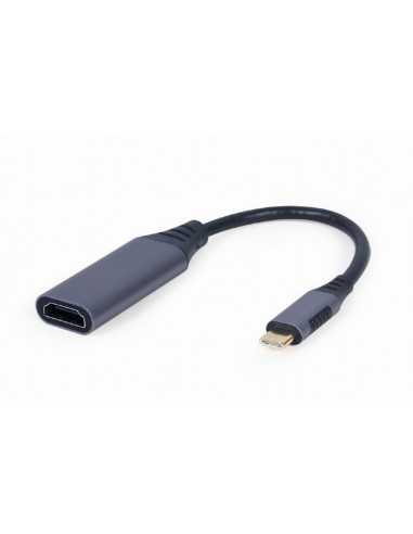 Видеокабели HDMI / VGA / DVI / DP Adapter Type-C to HDMI socket 0.15m Cablexpert, up to 4K at 60 Hz, A-USB3C-HDMI-01