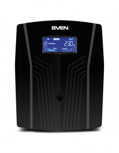 UPS SVEN UPS SVEN Pro 1500, 1500VA900W, Line Interactive, AVR, LCD, USB, RJ-45, 3xShuko Sockets