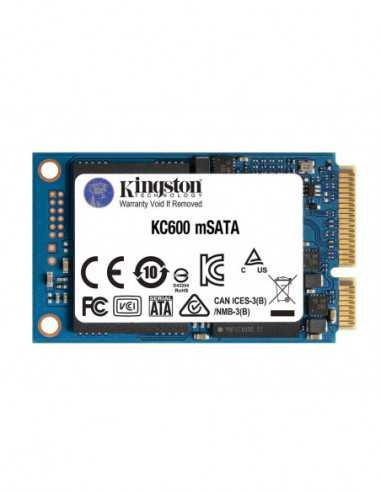 mSATA SSD .mSATA SSD 256GB Kingston KC600 [RW:550500MBs, 90K80K IOPS, 150TBW, 3D-NAND TLC]
