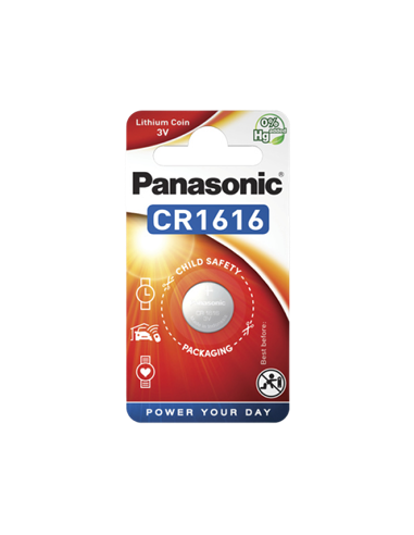 Дисковые батарейки Panasonic CR-1616EL, CR1616, 1шт.