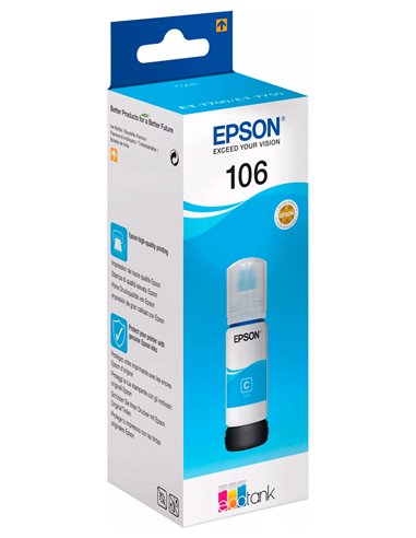 Контейнер с чернилами Epson 106 EcoTank, C13T00R240, Циан