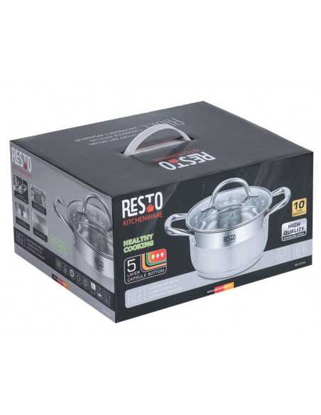 Кастрюля RESTO 92105, 6.2л, 24см, Нержавеющая сталь
