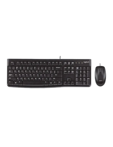 Клавиатура и мышь Logitech MK120, Проводное, Чёрный