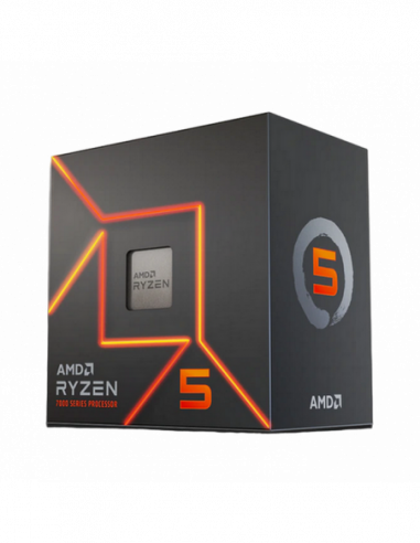 Procesor AM5 CPU AMD Ryzen 5 7500F (3.7-5.0GHz, 6C12T, L2 6MB, L3 32MB, 5nm, 65W), Socket AM5, Tray