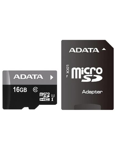 Карта памяти ADATA microSDHC Class 10, 16Гб (AUSDH16GUICL10-RA1)