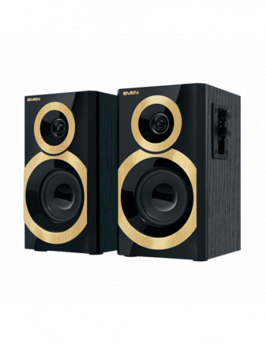 Boxe 2.0 din lemn Speakers SVEN SPS-619 BlackGOLD, 20w
