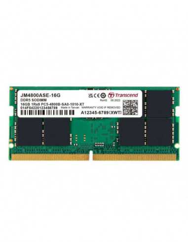 SO-DIMM DDR5 16GB DDR5-4800MHz SODIMM Transcend JetRam, PC5-38400U, 1Rx8, CL40, 1.1V