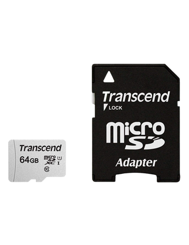 Карта памяти Transcend MicroSDXC Class 10, 64Гб (TS64GUSD300S-A)