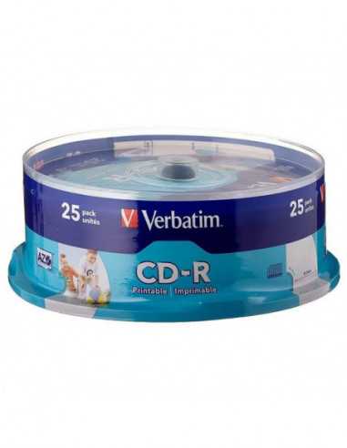 CD-R CD-R Printable 25Cake, Verbatim, 700MB, 52x, AZO, Printable ID Brand