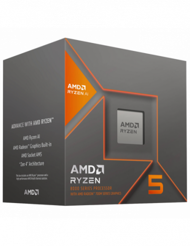 Процессор AM5 CPU AMD Ryzen 5 8600G (4.3-5.0GHz, 6C12T, L2 6MB, L3 16MB, 4nm, 65W), Socket AM5, Tray