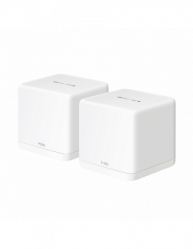 Routere fără fir Whole-Home Mesh Dual Band Wi-Fi 6 System MERCUSYS, Halo H60X(2-pack), 1500Mbps, MU-MIMO,Gbit Ports