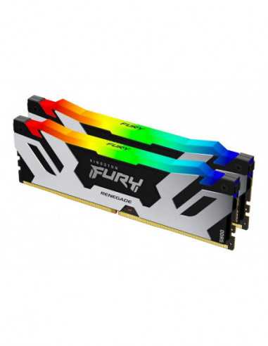 DIMM DDR5 32GB DDR5-6800MHz Kingston FURY Renegade RGB (Kit of 2x16GB) (KF568C36RSAK2-32), CL36, 1.4V, Silver