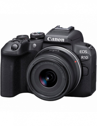 Aparate foto fără oglindă DC Canon EOS R10 Black amp- RF-S 18-45mm f4.5-6.3 IS STM KIT
