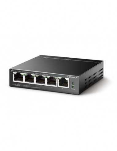 PoE оборудование .5-port Ethernet Switch TP-LINK TL-SF1005LP, with 4 Port PoE, 41W Budget, steel case