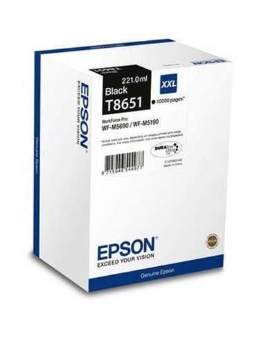 Картридж чернильный Epson T8651 DURABrite Ultra, 221мл, Черный