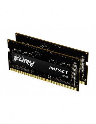 SO-DIMM DDR4 16GB DDR4-3200MHz SODIMM Kingston FURY Impact (Kit of 2x8GB) (KF432S20IBK216), CL20, 1.2V, XMP, Blk