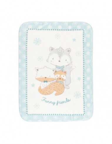 Textile Super soft baby blanket with sherpa 110140 Funny Friends Blue