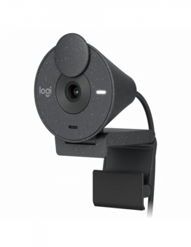 Камера для ПК Logitech Camera Logitech BRIO 300, 1080p30fps, FoV 70, 2MP, Fixed Focus, Shutter, 1.5m, Type C, Graphite