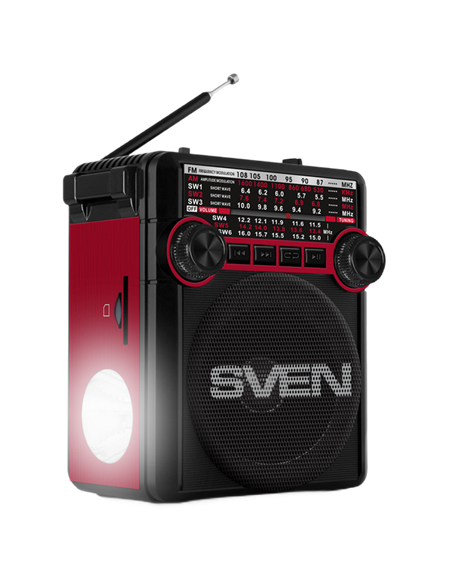 Портативное радио SVEN SRP-355, Черный/Красный